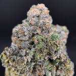 Cake Face hybrid cannabis strain (27–30% THC) with creamy vanilla flavor and balanced relaxing effects, available for weed delivery in Washington DC and Northern Virginia via District Connect.