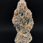 Pink Certz cannabis flower – premium hybrid strain (24–27% THC) with sparkling neon-green buds, pink-orange hairs, and frosty golden-pink trichomes. Available for weed delivery in Washington DC, Arlington, Alexandria, and Fairfax VA.