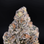 California Breezy by Lumpy’s Flowers — forest-green and purple craft buds with bright orange pistils and heavy frosting, 30%+ THC sativa-dominant hybrid, available for Washington DC & Northern Virginia delivery via District Connect.