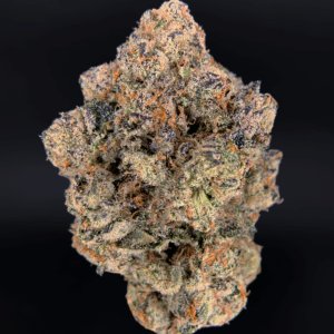 California Breezy by Lumpy’s Flowers — forest-green and purple craft buds with bright orange pistils and heavy frosting, 30%+ THC sativa-dominant hybrid, available for Washington DC & Northern Virginia delivery via District Connect.